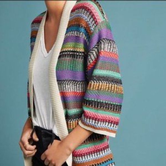 Anthropologie Sweaters - Anthropologie Maeve Ashbury Knit Striped Cardigan Medium